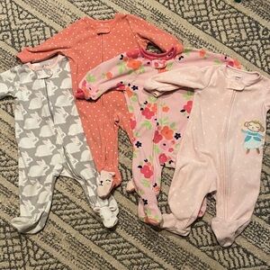 Footies 6 month girls Bundle zipper